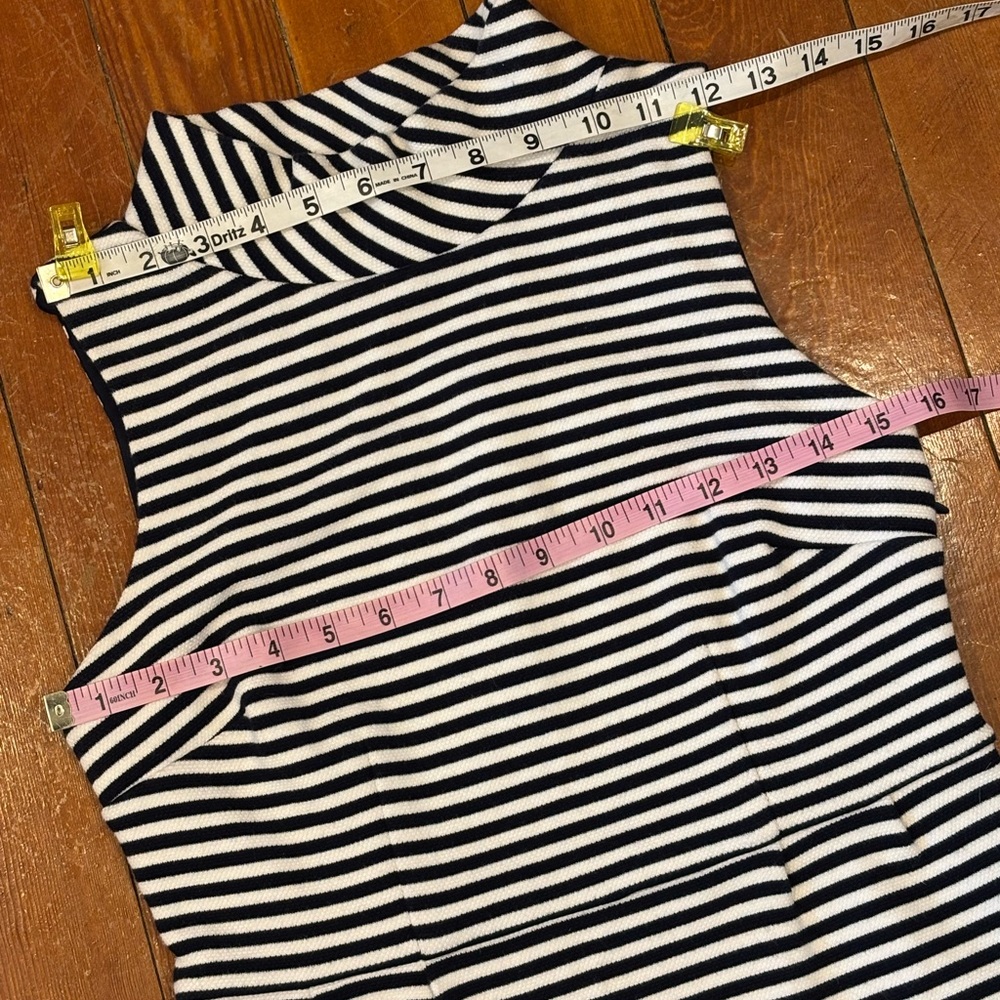 Boden Navy and White Striped Sleeveless Mock-Neck Dress - Picture 4 of 10